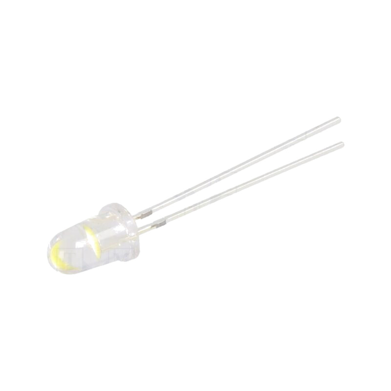 LED; 5mm; albă; 15°; Parte frontală: convex; 2,9÷3,4VDC; Nr.term: 2 LED; 5mm; albă; 15°; Parte frontală: convex; 2,9÷3,4VDC; Nr.term: 2