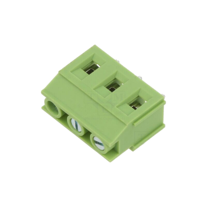 Regletă de conexiuni pt.PCB; în unghi 90°; 7,5mm; piste: 3; verde