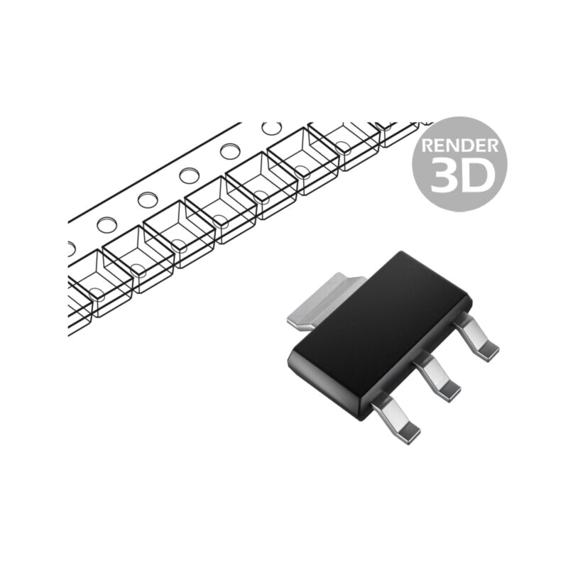 IC: stabilizator de tensiune; LDO,liniar,nereglabil; 3,3V; 0,8A IC: stabilizator de tensiune; LDO,liniar,nereglabil; 3,3V; 0,8A