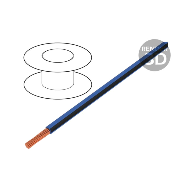 Cablu; X05V-K; litat; Cu; 0,5mm2; PVC; albastru-negru; 300V,500V Cablu; X05V-K; litat; Cu; 0,5mm2; PVC; albastru-negru; 300V,500V