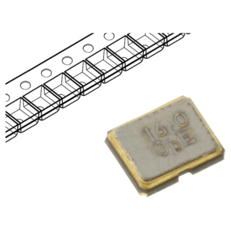 Rezonator: de cuarţ; 16MHz; ±10ppm; 12pF; SMD; 2,6x2,1x0,65mm