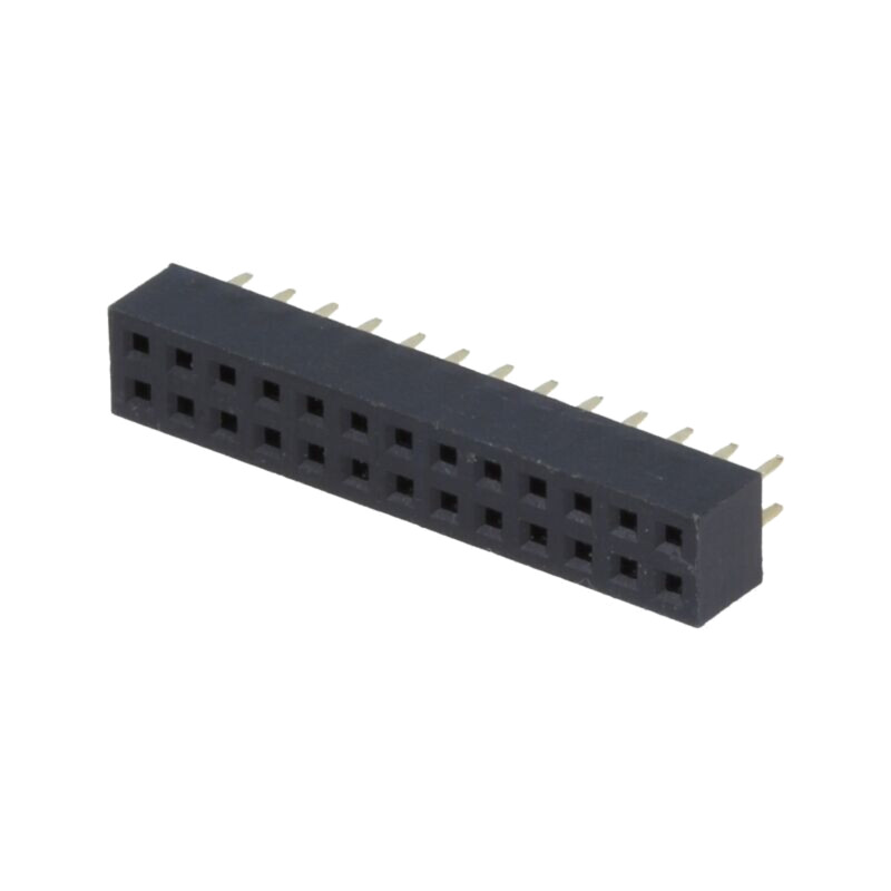 Conector: şiruri pini; soclu; mamă; PIN: 26; drept; 2mm; THT; 2x13