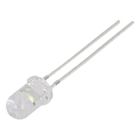 LED; 5mm; alb cald; 12000mcd; 30°; Parte frontală: convex; 12VDC