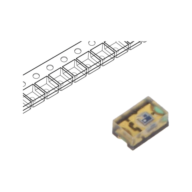 Fototranzistor; 0805; λp max: 850nm; 20V; 60°; Lentilă: transparent Fototranzistor; 0805; λp max: 850nm; 20V; 60°; Lentilă: transparent