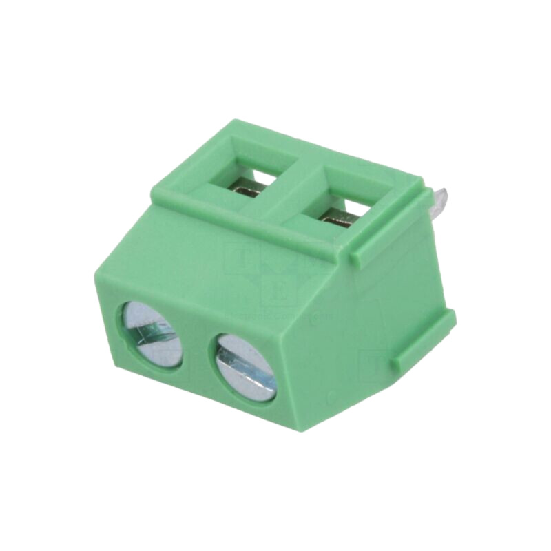 Regletă de conexiuni pt.PCB; în unghi 90°; 5,08mm; piste: 2; 15A Regletă de conexiuni pt.PCB; în unghi 90°; 5,08mm; piste: 2; 15A