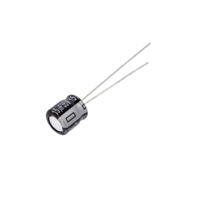Condensator: electrolitic; THT; 15uF; 35VDC; Ø6,3x7mm; ±20%; 1000h