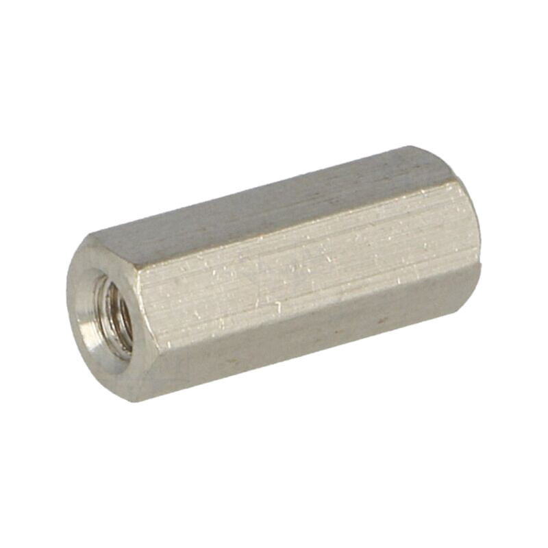 Piuliţă-distanţieră filetată; 14mm; Filet int: M3; alamă; nichel