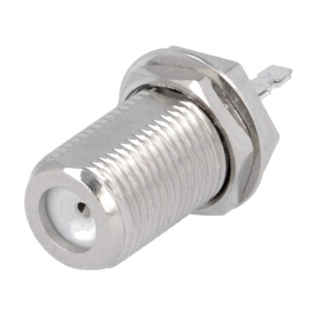 Conector: F; soclu; mamă; drept; lipire; pt.montare pe panou