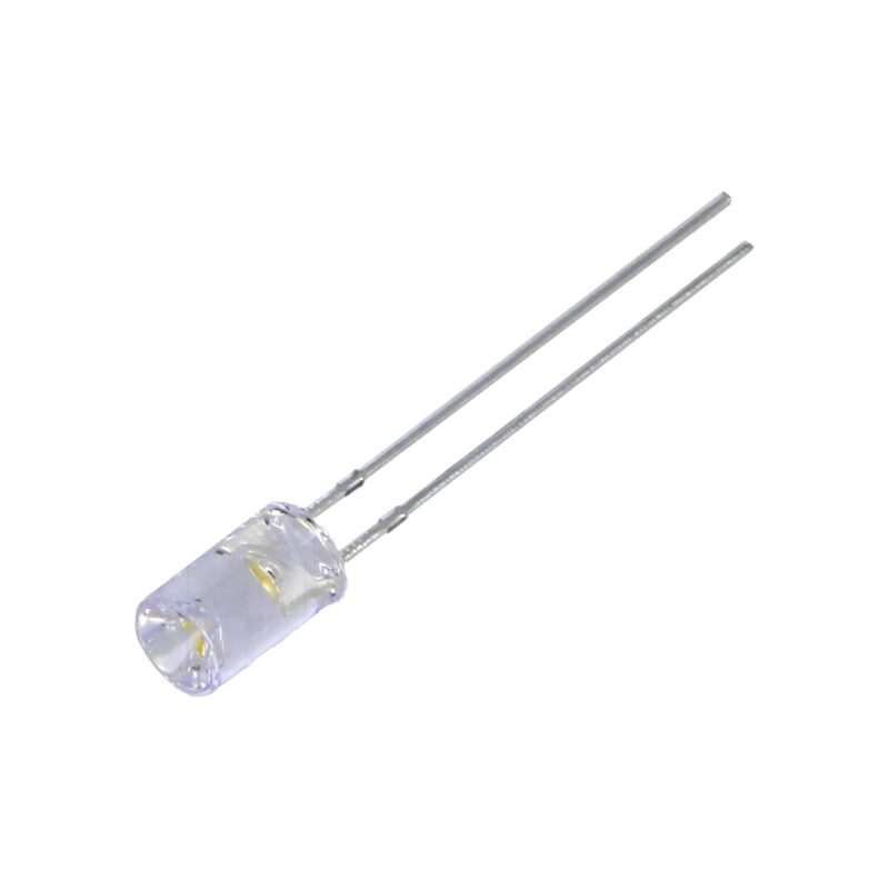 LED; 5mm; alb cald; 500÷750mcd; 120°; Parte frontală: concav; 5VDC