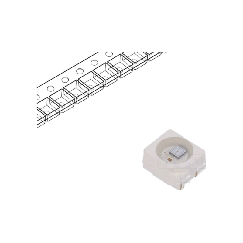 LED; SMD; 3528,PLCC4; roşie; 400mcd; 3,5x2,8x1,9mm; 120°; 14mA