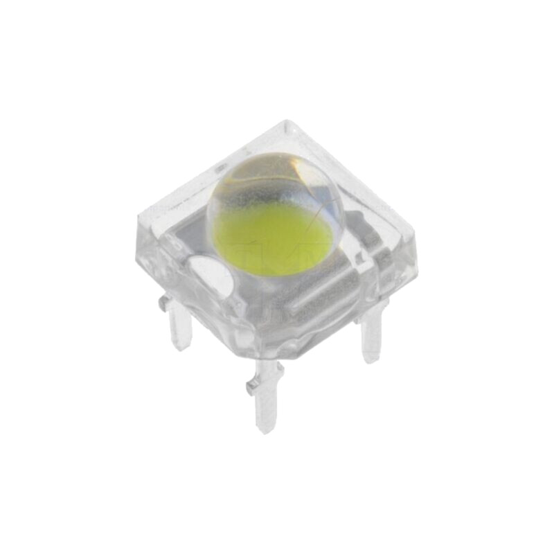 LED Super Flux; 7,62x7,62mm; verde; 4200÷5800mcd; 90°; 30mA