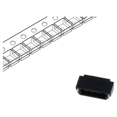 Conector: cablu-placă; DF52; SMT; PIN: 4; soclu; pentru PCB; tată