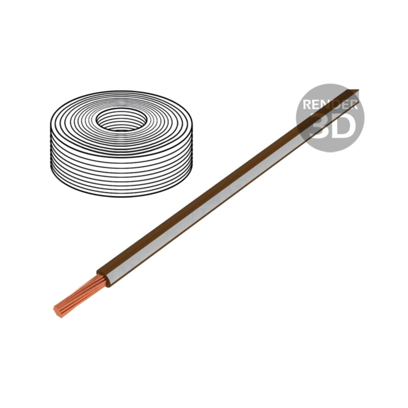 Cablu; LiY; litat; Cu; 0,25mm2; PVC; maro-alb; 900V; 250m; Clasa: 5