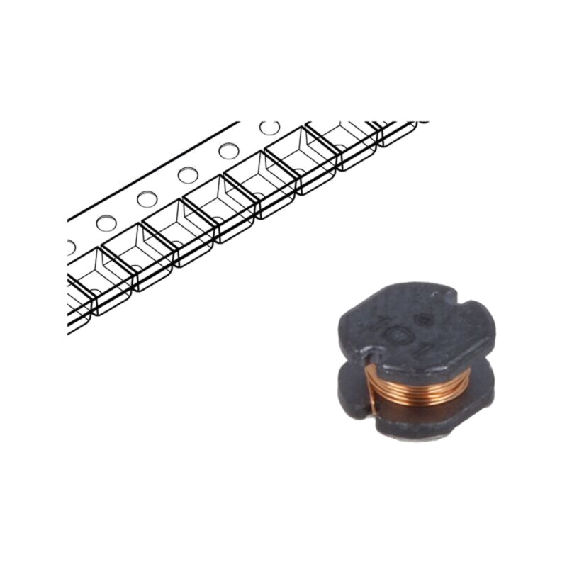 Inductor: fir; SMD; 100uH; 400mA; ±10%; Q: 40; Ø: 5mm; H: 3mm; 1,6Ω Inductor: fir; SMD; 100uH; 400mA; ±10%; Q: 40; Ø: 5mm; H: 3mm; 1,6Ω