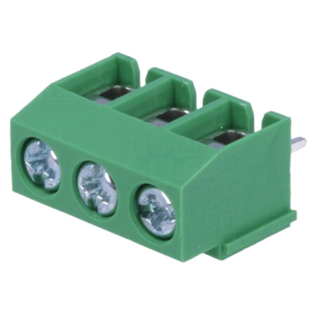 Regletă de conexiuni pt.PCB; în unghi; 5mm; piste: 3; pentru PCB