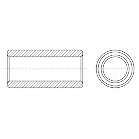 Manşon distanţier; 4mm; cilindric; aluminiu; Diam.ext: 5mm