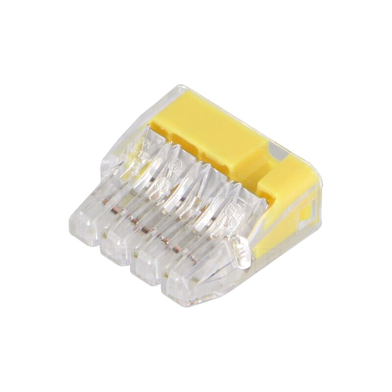 Cu eliberare rapidă; bornă cu arc; 0,75÷4mm2; 600V; 32A; pe cablu Cu eliberare rapidă; bornă cu arc; 0,75÷4mm2; 600V; 32A; pe cablu