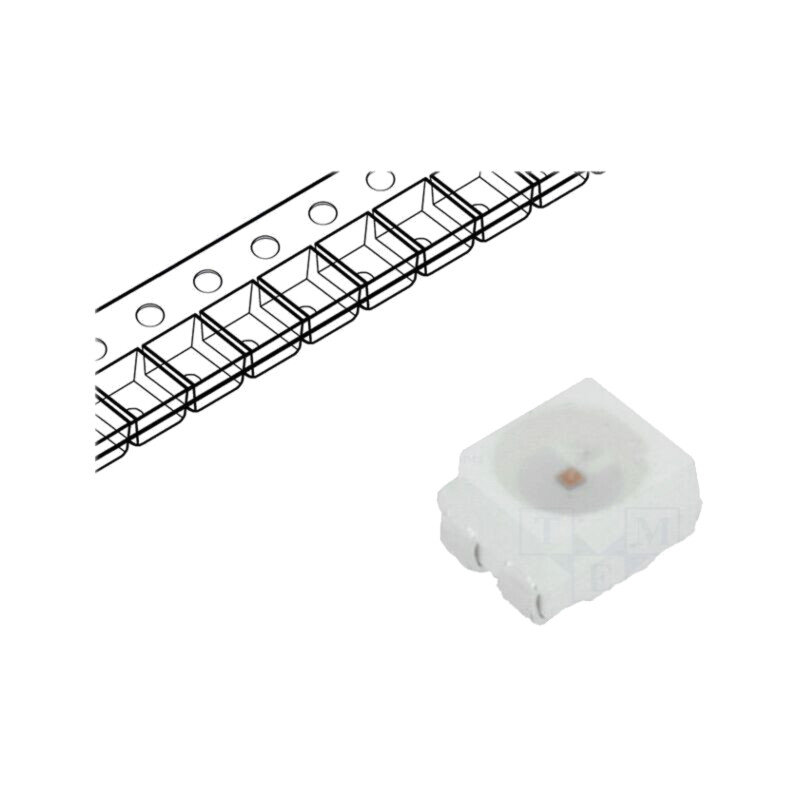 LED; SMD; 3528,PLCC4; galbenă; 4200mcd; 3,5x2,8x1,9mm; 120°; 70mA