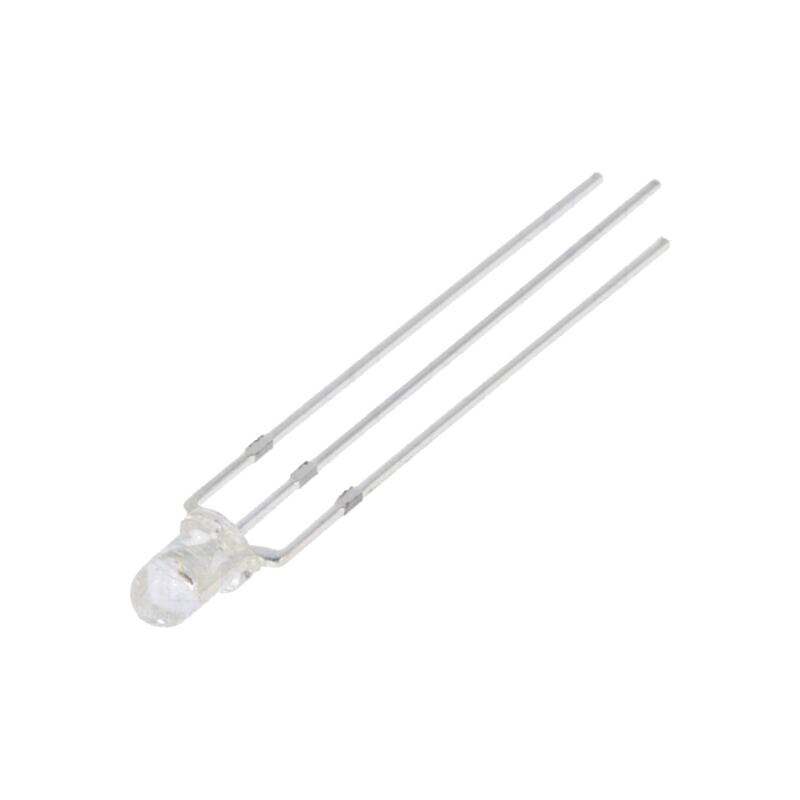LED; 3mm; roşie/verde; 30°; Parte frontală: convex; Nr.term: 3