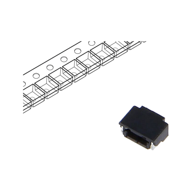 Conector: cablu-placă; DF52; SMT; PIN: 2; soclu; pentru PCB; tată