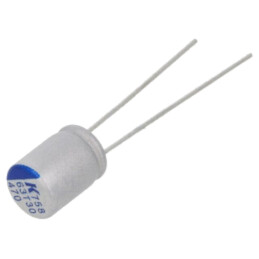 Condensator: polimeric; low ESR; 470uF; 6,3VDC; ESR: 15mΩ; A758; THT