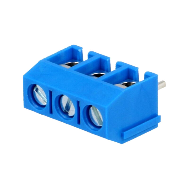 Regletă de conexiuni pt.PCB; în unghi 90°; 5mm; piste: 3; 1,5mm2
