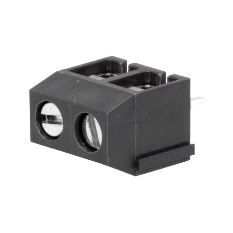 Regletă de conexiuni pt.PCB; în unghi 90°; 5mm; piste: 2; 1,5mm2