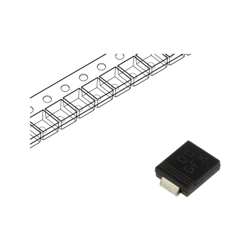 Diodă: TVS; 1,5kW; 33,3V; 31A; unidirecţională; SMC; rolă,bandă Diodă: TVS; 1,5kW; 33,3V; 31A; unidirecţională; SMC; rolă,bandă
