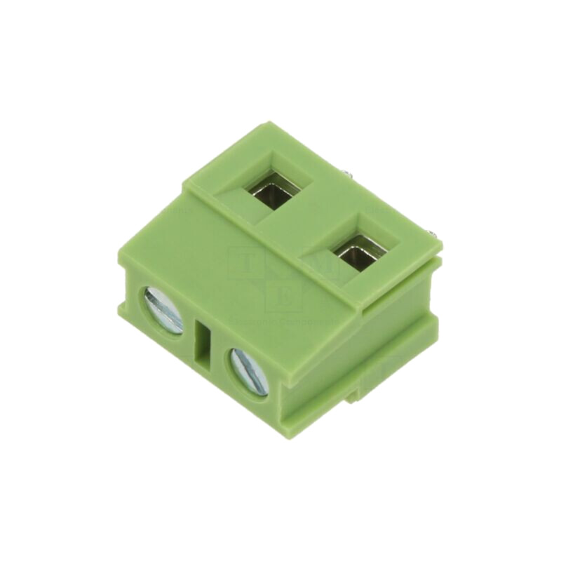 Regletă de conexiuni pt.PCB; în unghi 90°; 7,5mm; piste: 2; verde