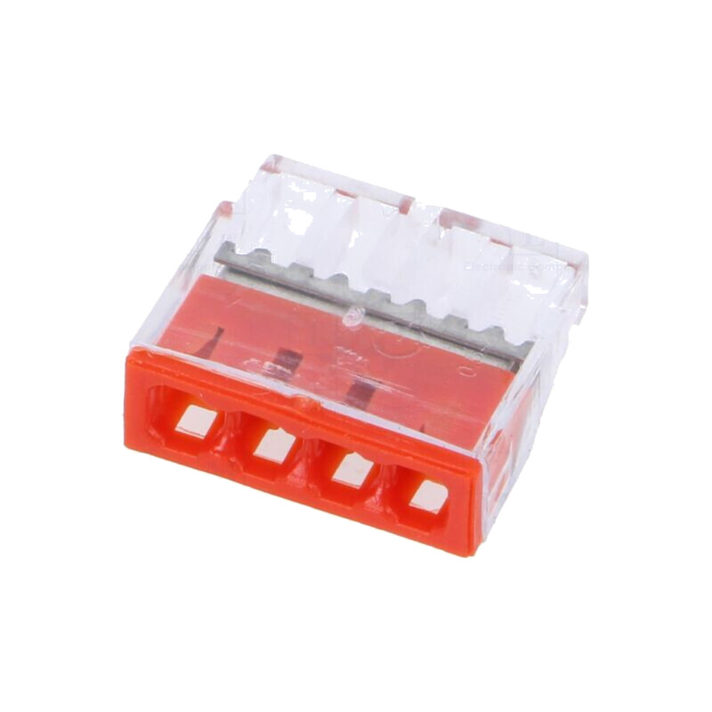 Cu eliberare rapidă; bornă cu arc; 1,5÷2,5mm2; 450V; 24A; roşie Cu eliberare rapidă; bornă cu arc; 1,5÷2,5mm2; 450V; 24A; roşie