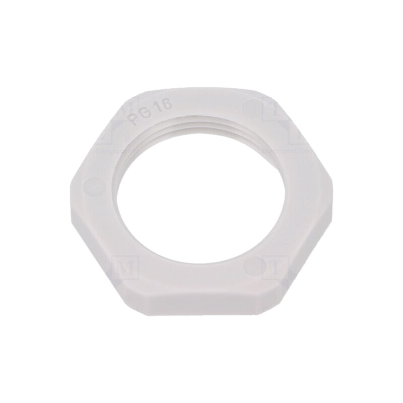 Piuliţă; PG16; poliamidă; Thk: 6mm; Cheie: 30mm; gri; -40÷100°C
