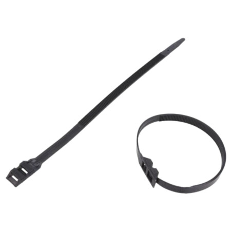 Cable tie; double lock; L: 265mm; W: 9mm; black; polyamide; 540N