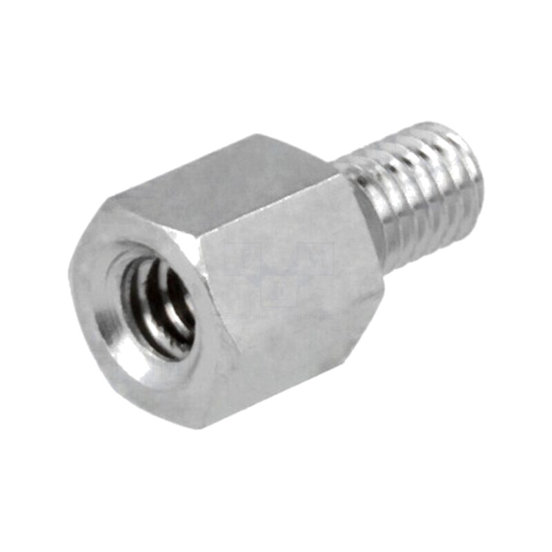Piuliţă-distanţieră filetată; 5mm; Filet int: UNC4-40; alamă