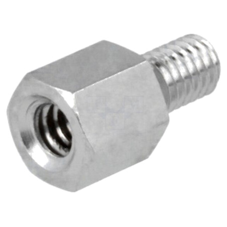 Piuliţă-distanţieră filetată; 5mm; Filet int: UNC4-40; alamă