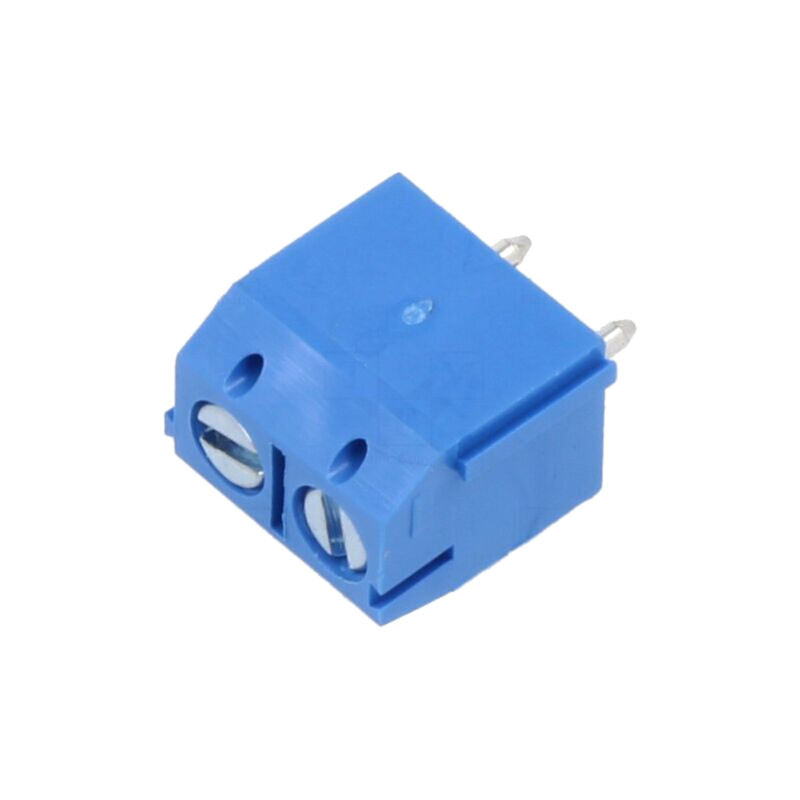 Regletă de conexiuni pt.PCB; în unghi; 5mm; piste: 2; pentru PCB