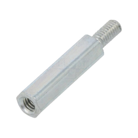 Piuliţă-distanţieră filetată; 15mm; Filet int: M2,5; hexagonală