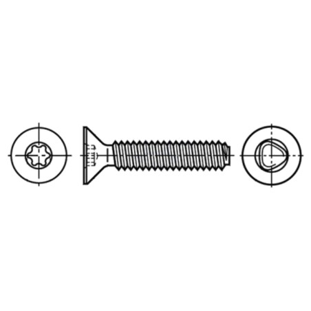 Şurub; 6x30; Cap: îngropat; Torx®; TX30; oțel inoxidabil A2