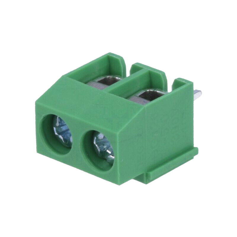 Regletă de conexiuni pt.PCB; în unghi; 5mm; piste: 2; pentru PCB