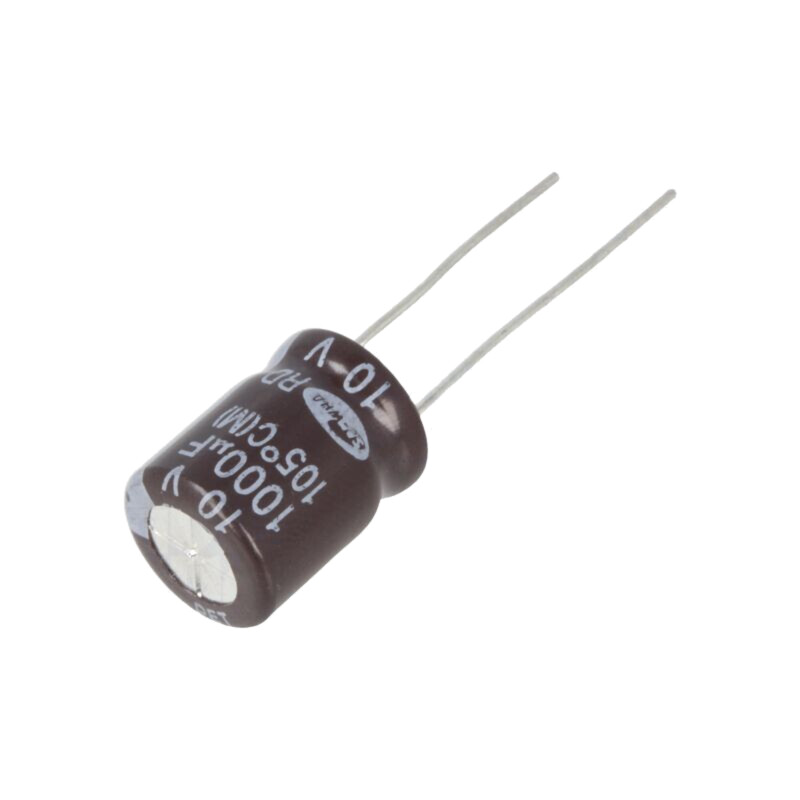 Condensator: electrolitic; THT; 1000uF; 10VDC; Ø10x12,5mm; ±20%