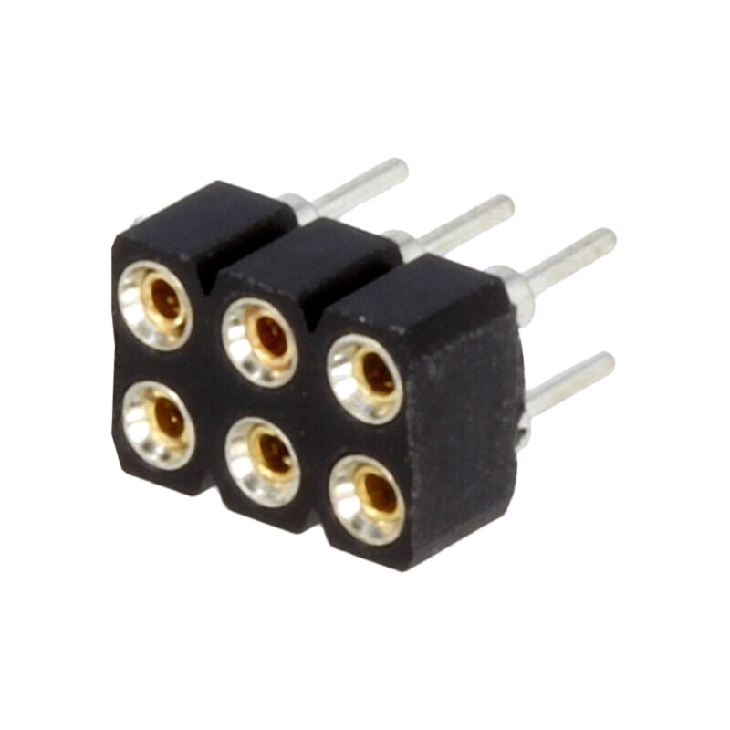 Conector: şiruri pini; soclu; mamă; PIN: 6; contacte întoarse; THT