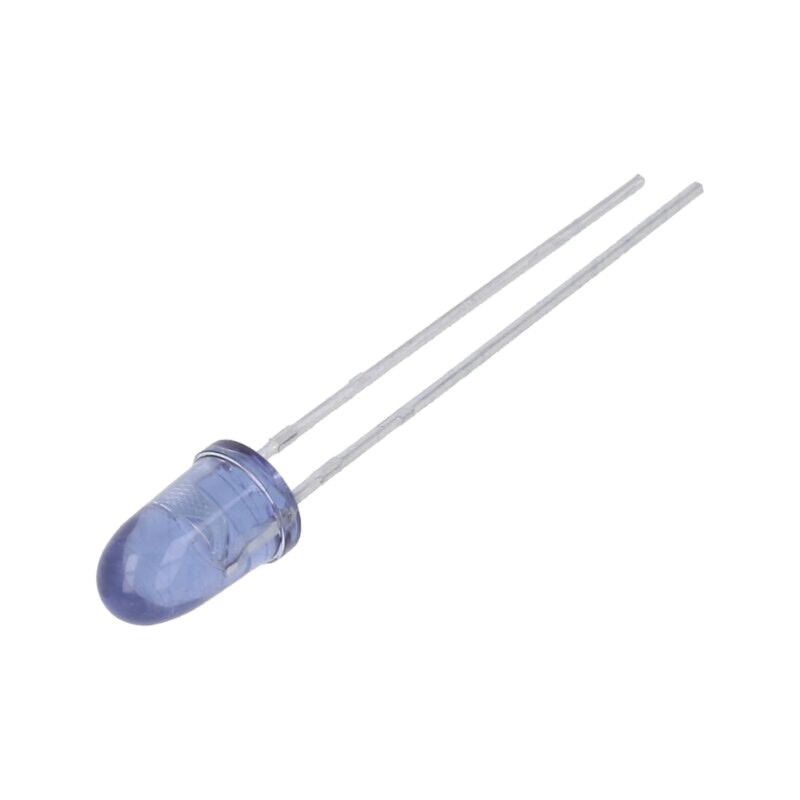 Emiţător IR; 5mm; albastră; 20°; 1,2÷1,8VDC; λp max: 940nm; THT Emiţător IR; 5mm; albastră; 20°; 1,2÷1,8VDC; λp max: 940nm; THT