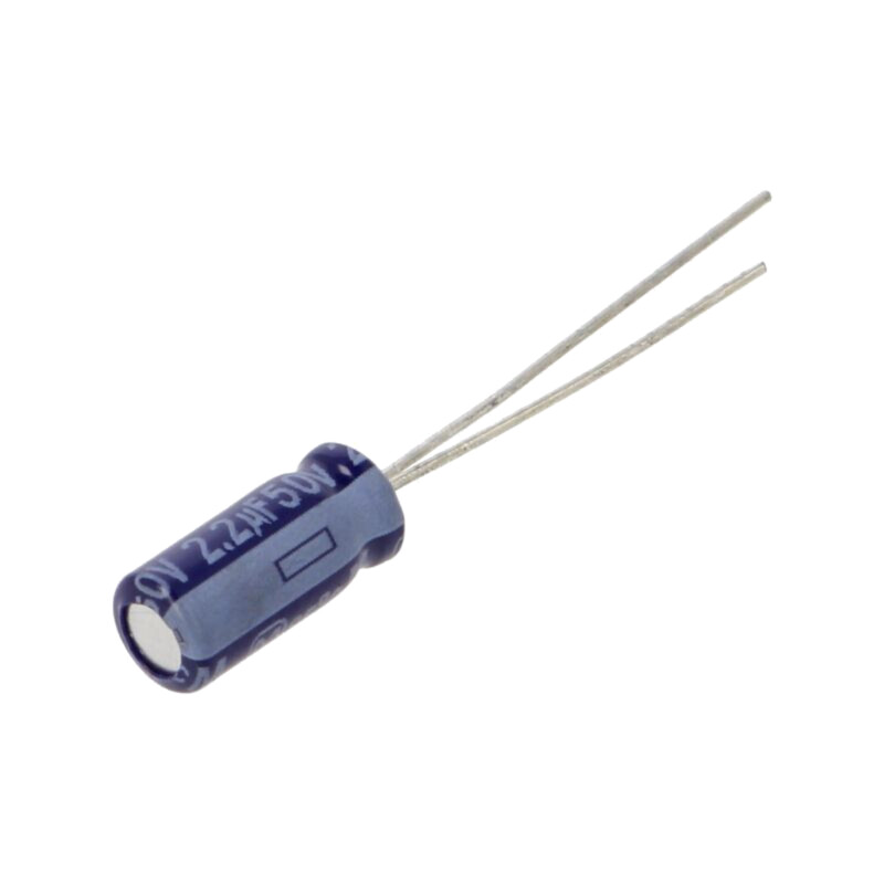 Condensator: electrolitic; THT; 2,2uF; 50VDC; Ø5x11mm; Raster: 2mm