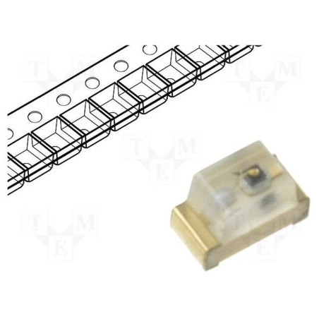 LED; SMD; 0805; roşie; 4÷12mcd; 2x1,25x1,1mm; 120°; 20mA; λd: 625nm