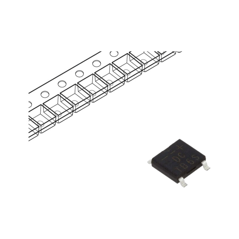 Punte redresoare: monofazat; 600V; If: 1A; Ifsm: 30A; ABS; SMT Punte redresoare: monofazat; 600V; If: 1A; Ifsm: 30A; ABS; SMT