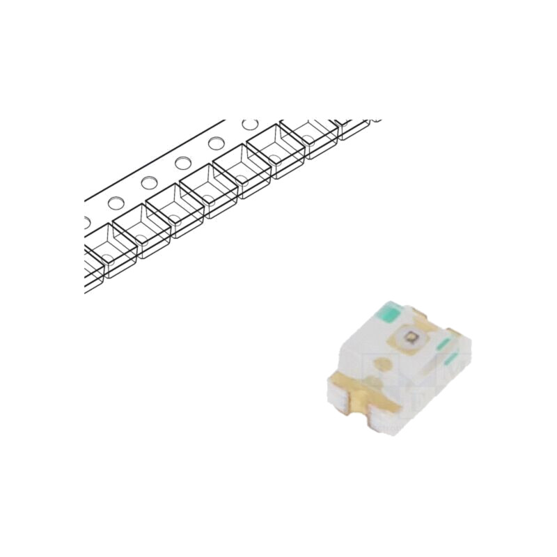 LED; SMD; 0805; galbenă; 40÷62mcd; 2x1,25x1mm; 140°; 20mA; λd: 589nm