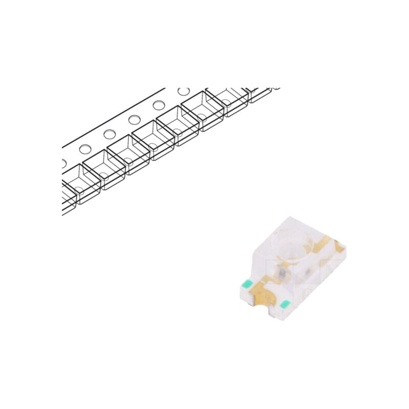 LED; SMD; 1206; roşie; 29÷71mcd; 3x1,5x1,5mm; 60°; 20mA; λd: 624nm