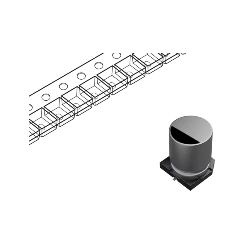 Condensator: electrolitic; SMD; 100uF; 35VDC; Ø6,3x7,7mm; ±20%