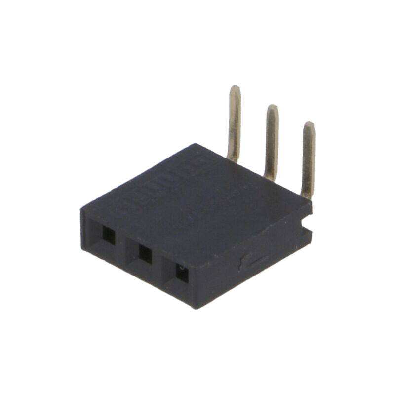 Conector: şiruri pini; soclu; mamă; PIN: 3; în unghi 90°; 2,54mm