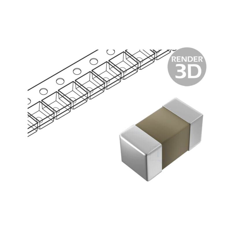 Condensator: ceramic; MLCC; 3,3nF; 100V; X7R; ±10%; SMD; 1206; 180mm Condensator: ceramic; MLCC; 3,3nF; 100V; X7R; ±10%; SMD; 1206; 180mm