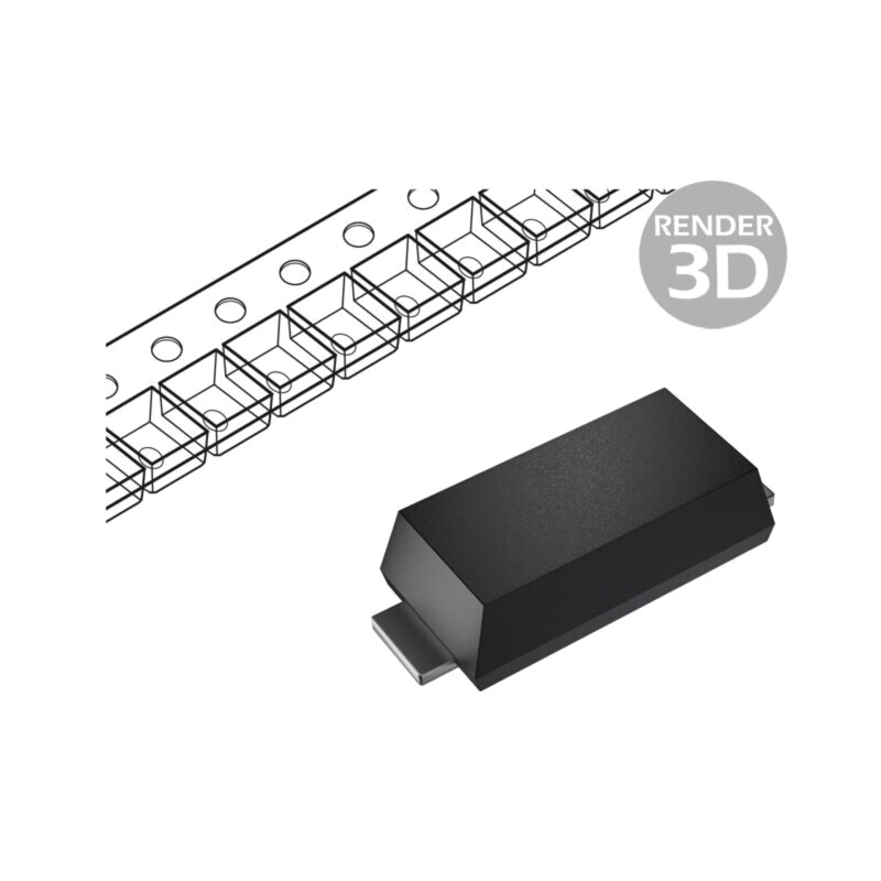Diodă: Zener; 0,5W; 3,9V; SMD; rolă,bandă; SOD123F; o singură diodă